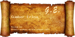Gumber Erina névjegykártya